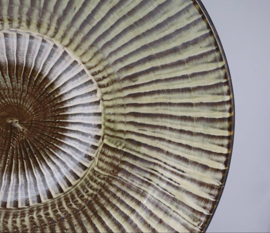 小鹿田焼　大皿　置物　共箱　送料込み1101