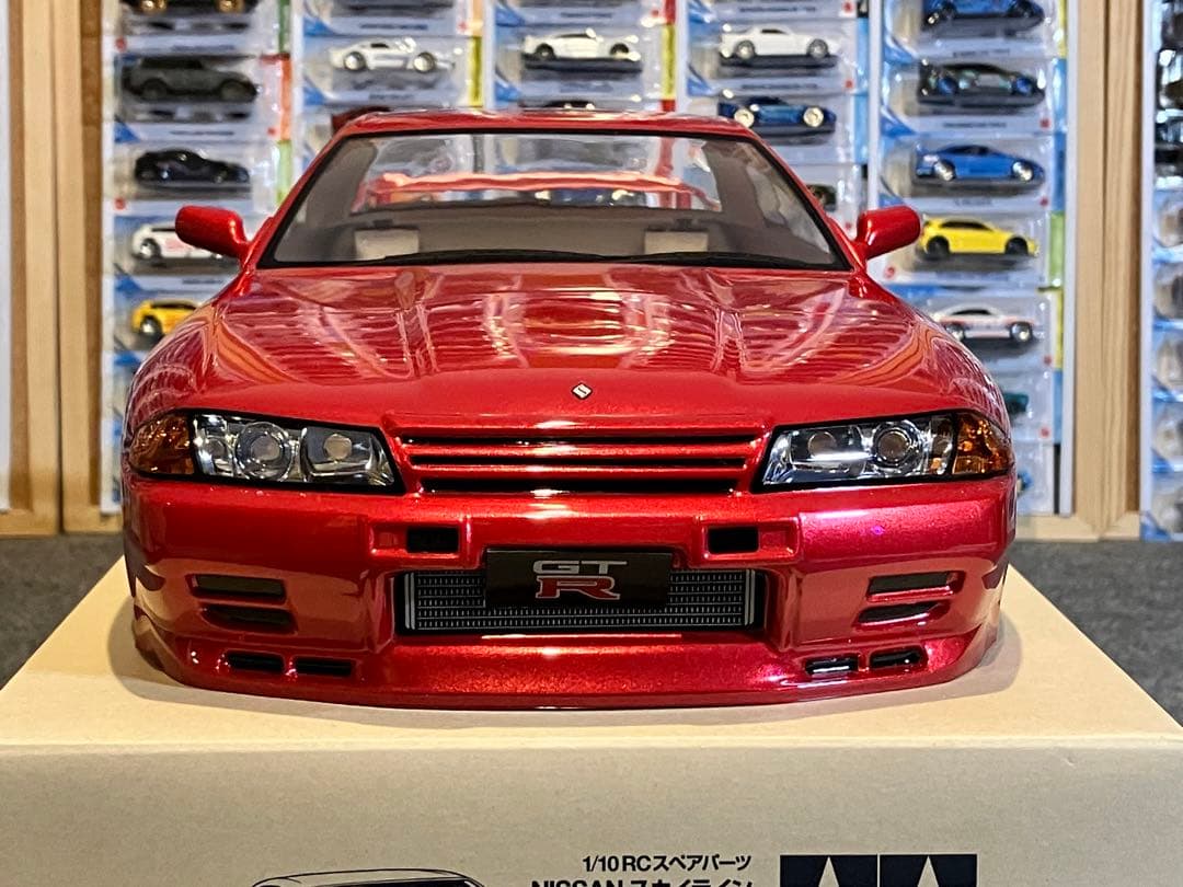 タミヤラジコン 日産スカイラインGT-R 塗装済 スペアボディ R32メタレッド