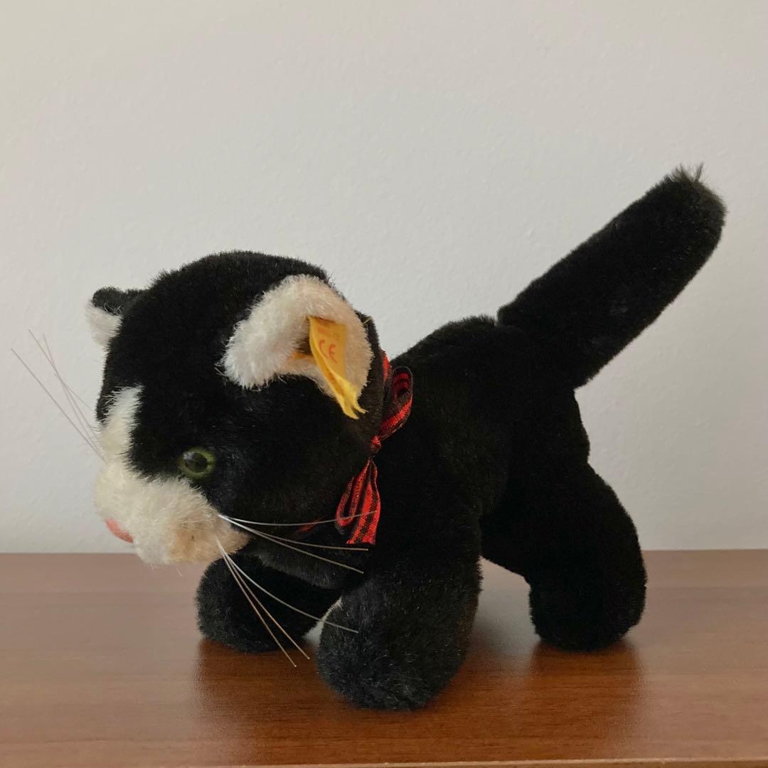 オールドシュタイフ 黒白猫 ハチワレ シュタイフ ぬいぐるみ ヴィンテージ