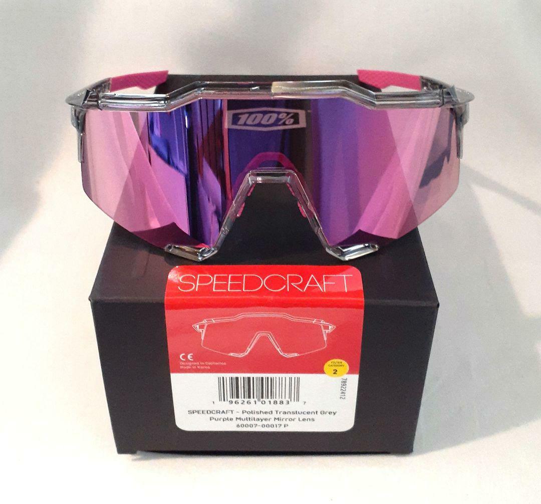2025新作 100% Speedcraft クリアグレー ブラック サングラス 2025新作