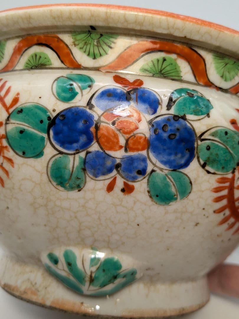 大正～昭和初期 赤絵香炉 香道具 仏具 お香 アロマグッズ 香爐 置物 色絵付け