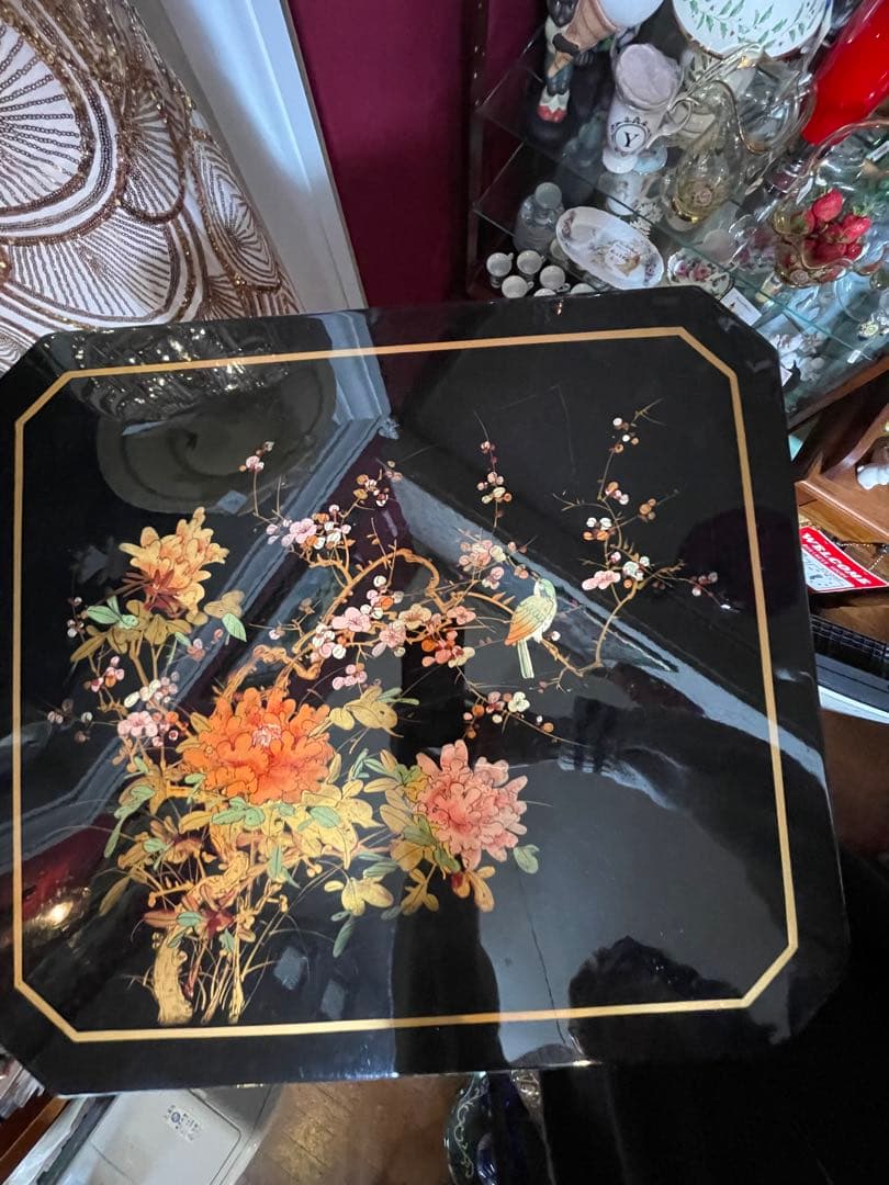 値下！中国家具 宝石棚 花鳥画 シノワズリ家具