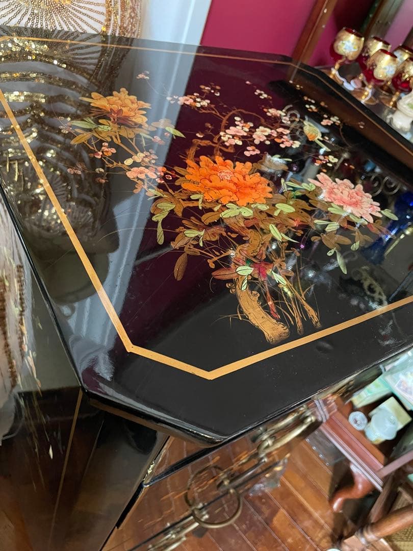値下！中国家具 宝石棚 花鳥画 シノワズリ家具