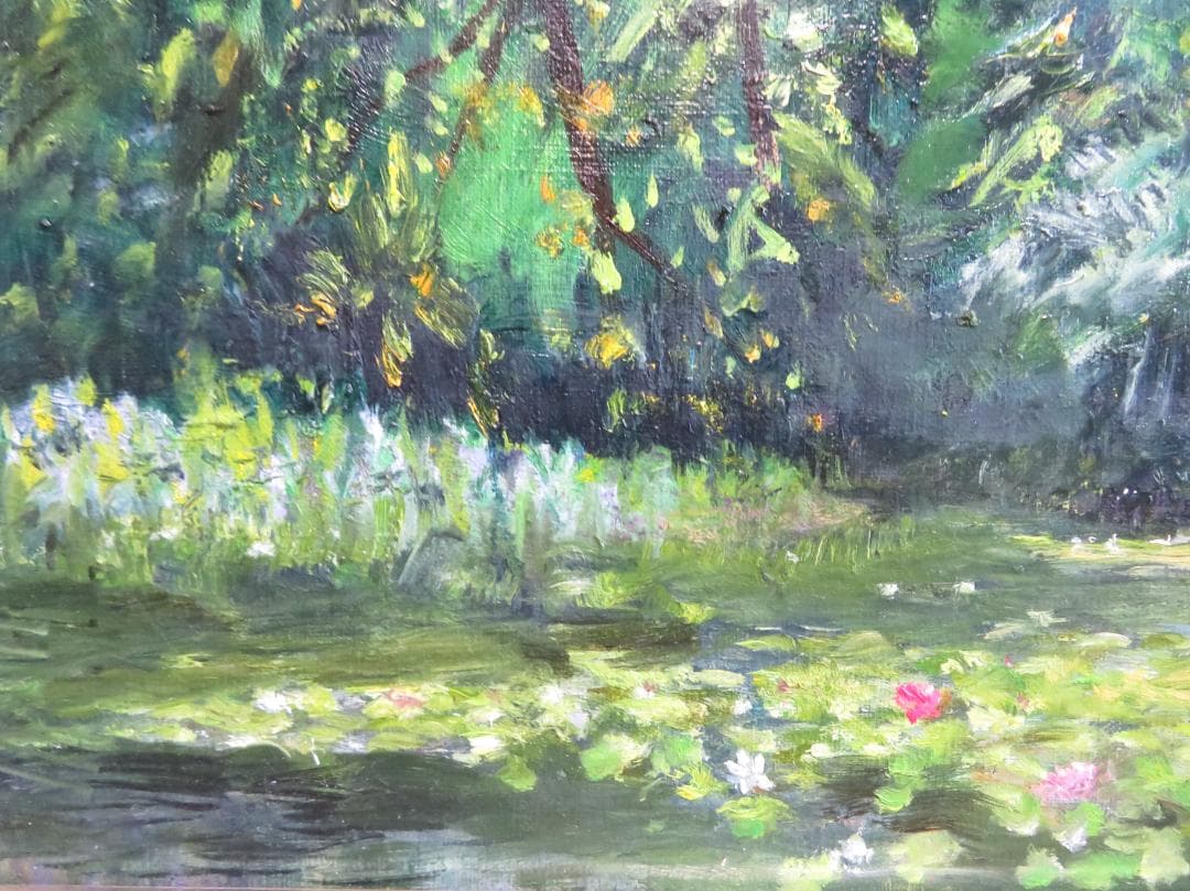 ◆   作者不明　「睡蓮」　油彩　F8号　◆