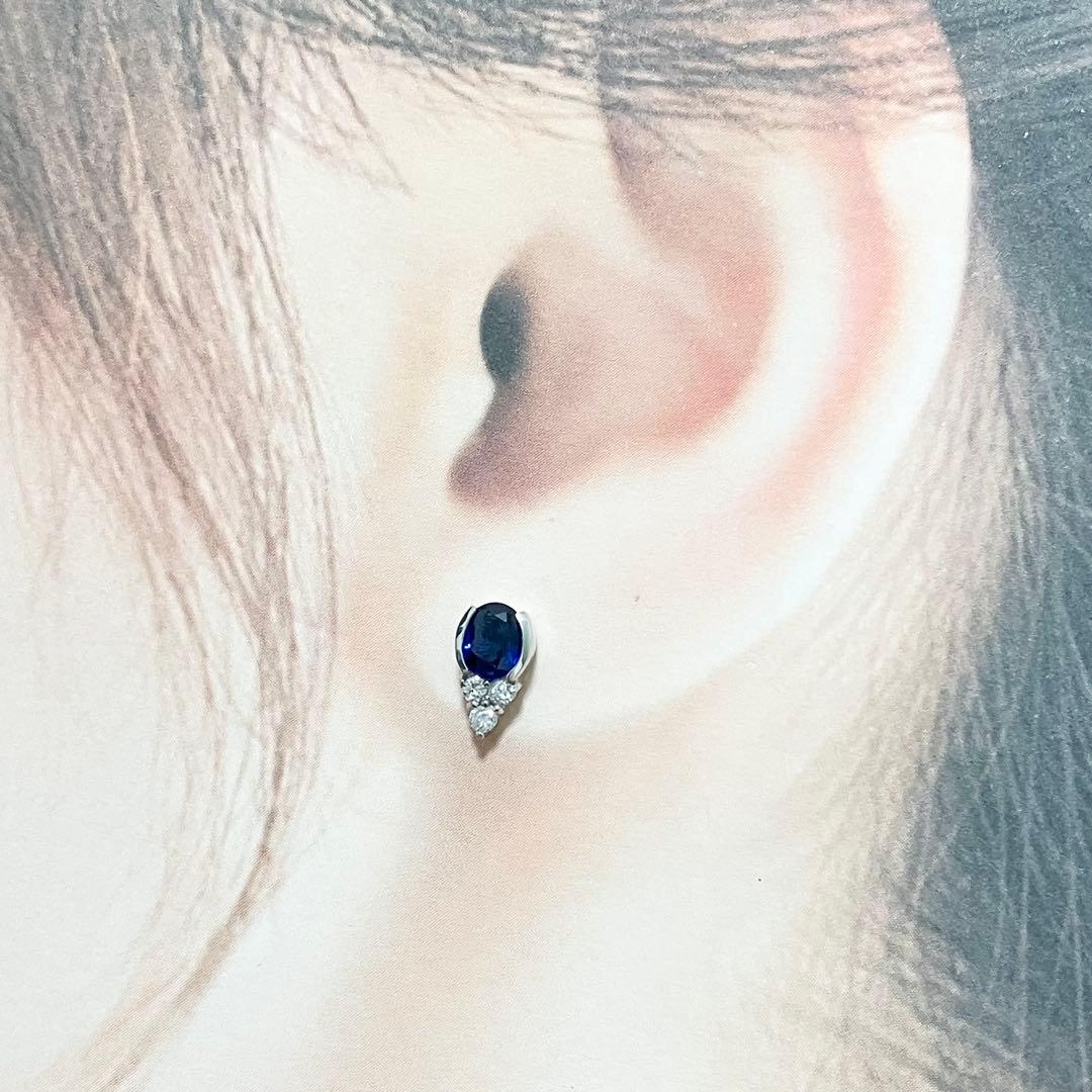 Pt900✨サファイア ピアス ダイヤモンド