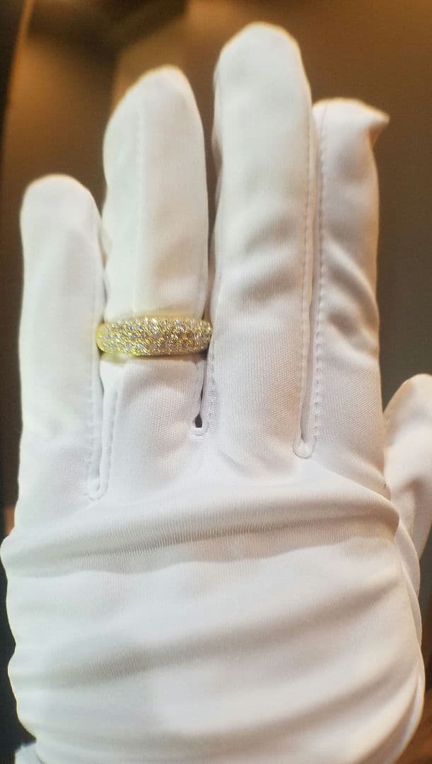 Mayu！最高級モアサナイト　6ミリ　パヴェハーフエタニティリング　YG