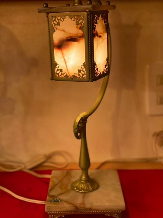 美品 オニックス オニキス 大理石 アンティークランプ フロアスタンド