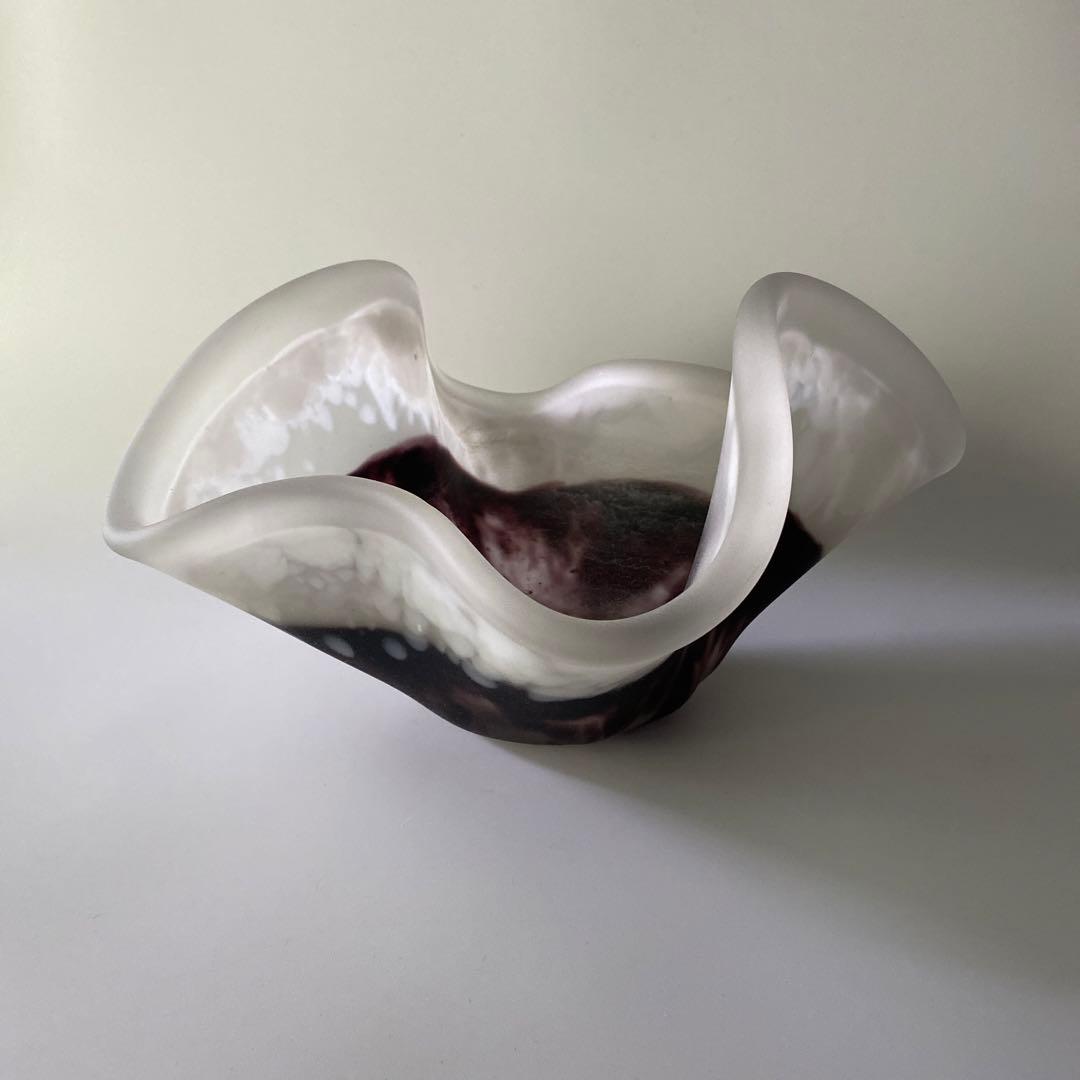 希少 36cm 藤田喬平 共箱付 自筆銘入り 花鉢 人間国宝 文化勲章