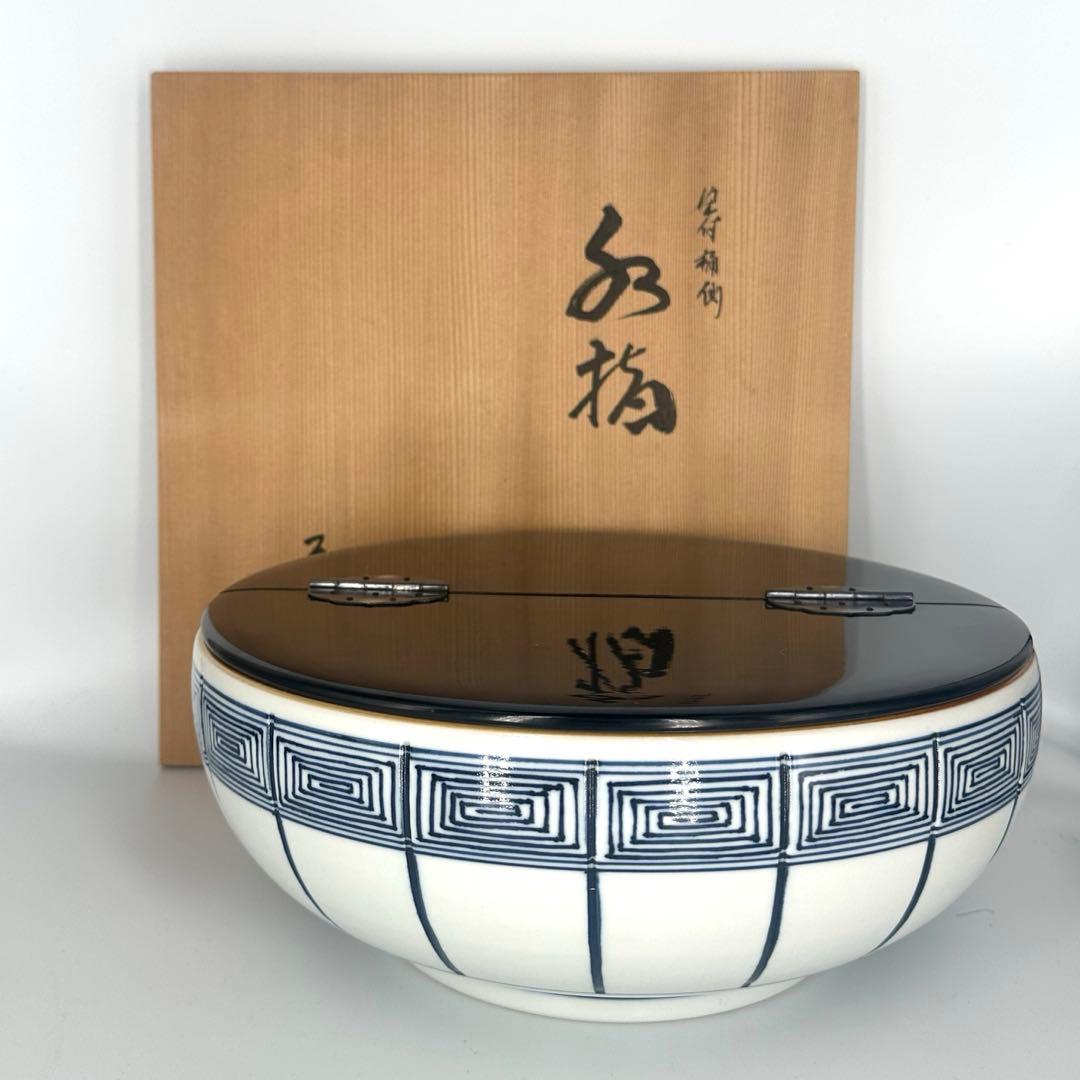 手塚景雲 染付桶側水指 茶道具 共箱 - メルカリ