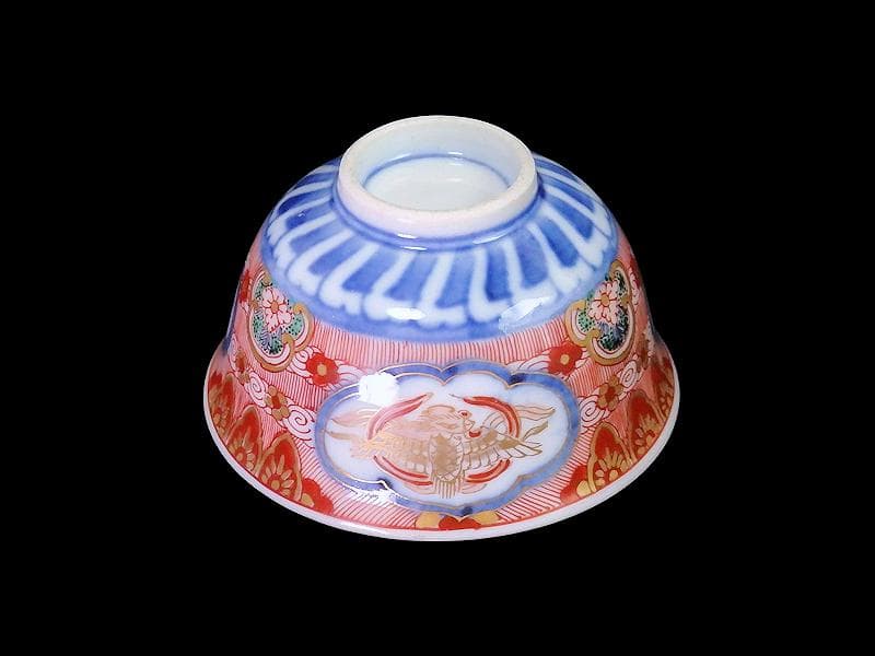 大聖寺伊万里 金襴手 窓絵 鳳凰紋 煎茶碗 向付 5客 A213AS-CWm - メルカリ