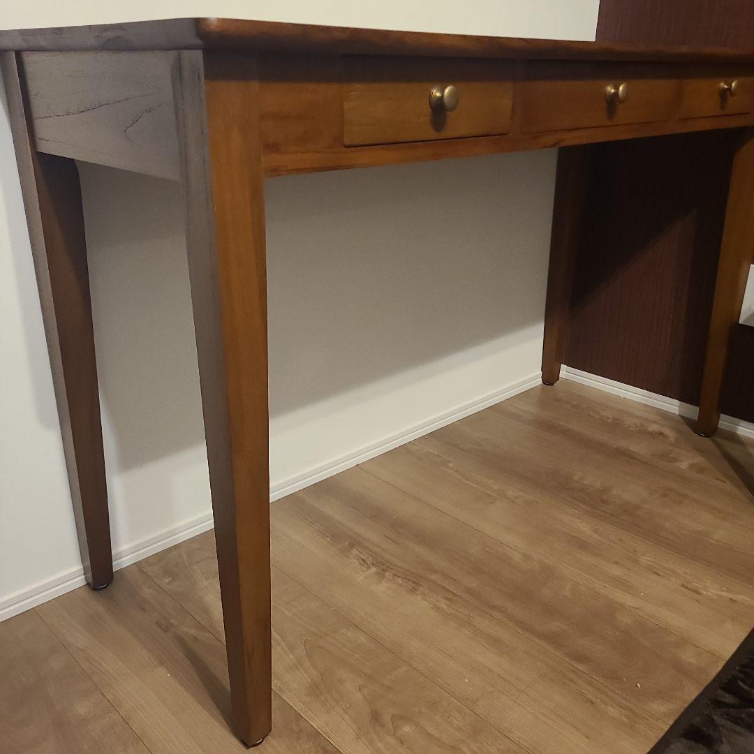 【チーク無垢材使用】デスク　学習机　テーブル　アジアン家具