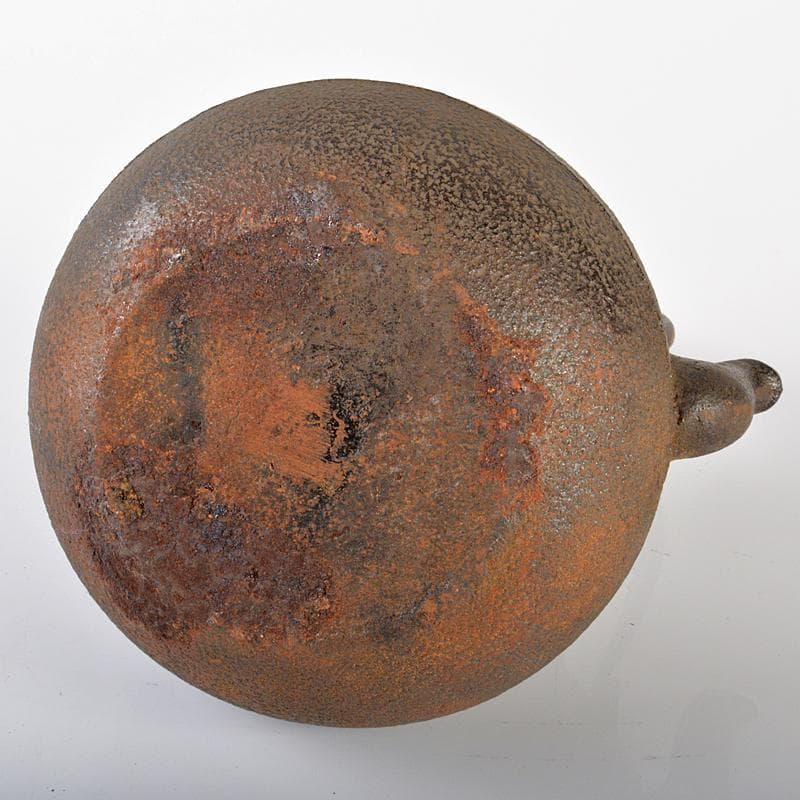 煎茶道具　柚子肌　線文　銅蓋　鉄瓶　鉄壷　V　R6428