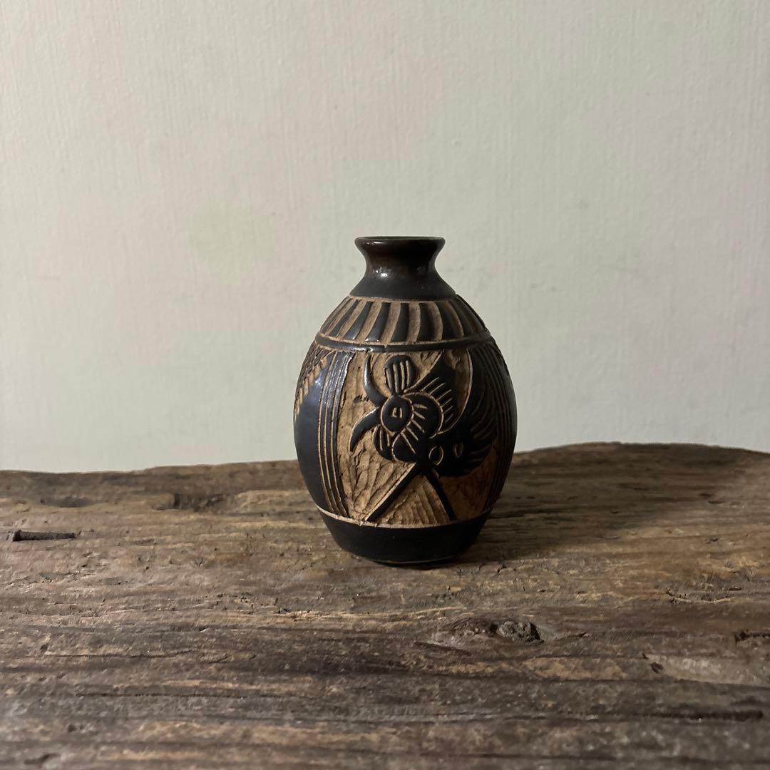 琉球　古典焼　小壺　③壺屋焼　やちむん　古民芸　アンティーク　骨董品　検:李朝.