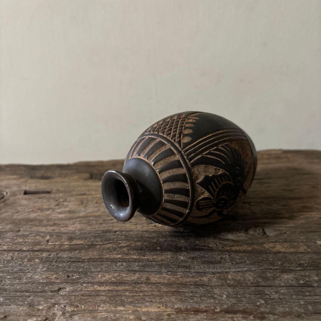 琉球　古典焼　小壺　③壺屋焼　やちむん　古民芸　アンティーク　骨董品　検:李朝.