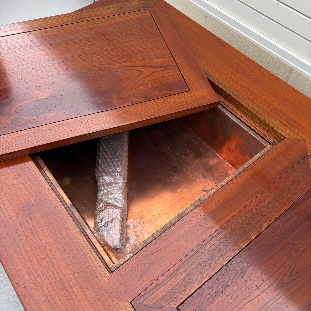 最高級 囲炉裏テーブル 昭和レトロ 火鉢 古民家家具 希少 引き出し