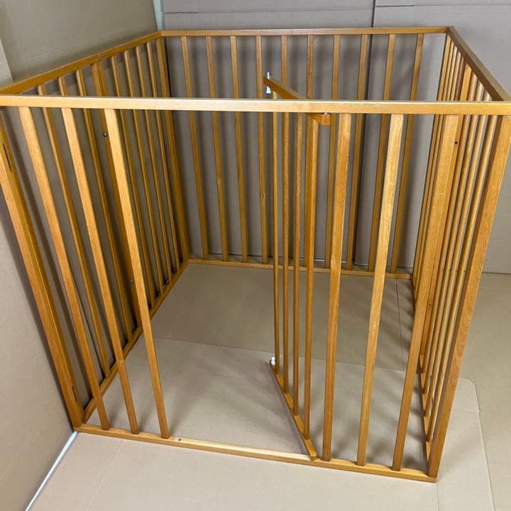 天然木〉大型犬、中型犬用ゲージ 犬小屋 折り畳み サークル ナチュラル