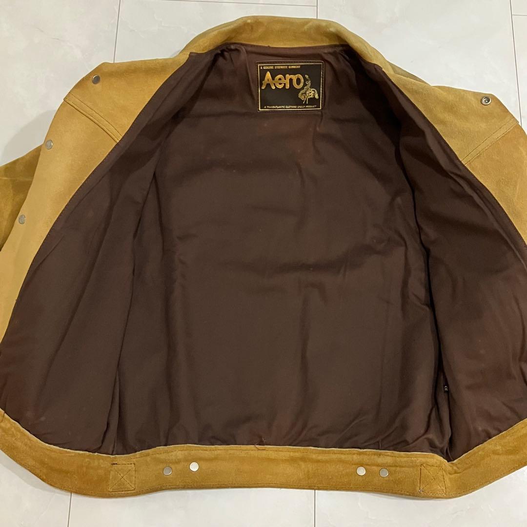 希少サイズ40】AERO LEATHER スエード トラッカージャケット