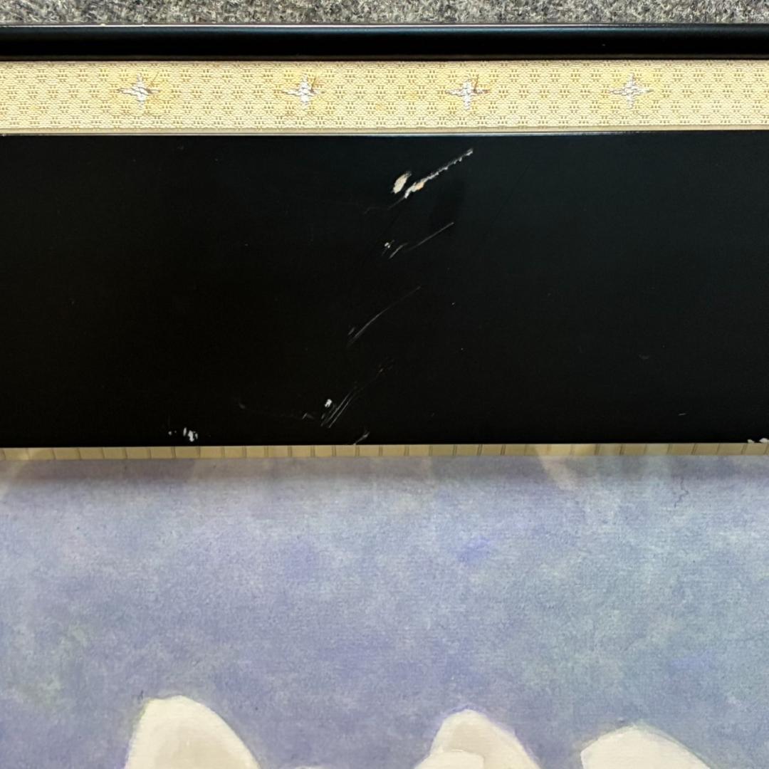 久保吉郎 胡蝶蘭 日本画 額入り 646×646mm