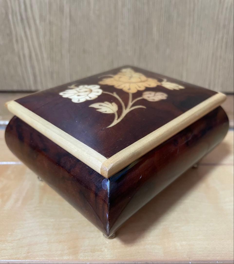 【ビンテージ】スイス製オルゴール 象嵌 エーデルワイス 稼動品 ロマンス