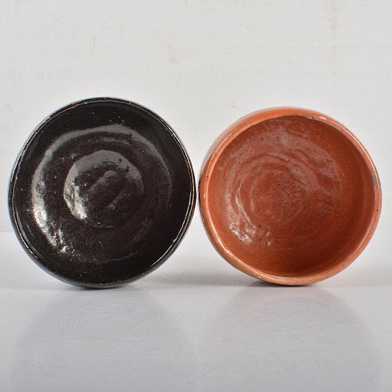 茶道具 楽吉左衛門 長入作 赤黒楽茶碗 書付旦入識箱 M