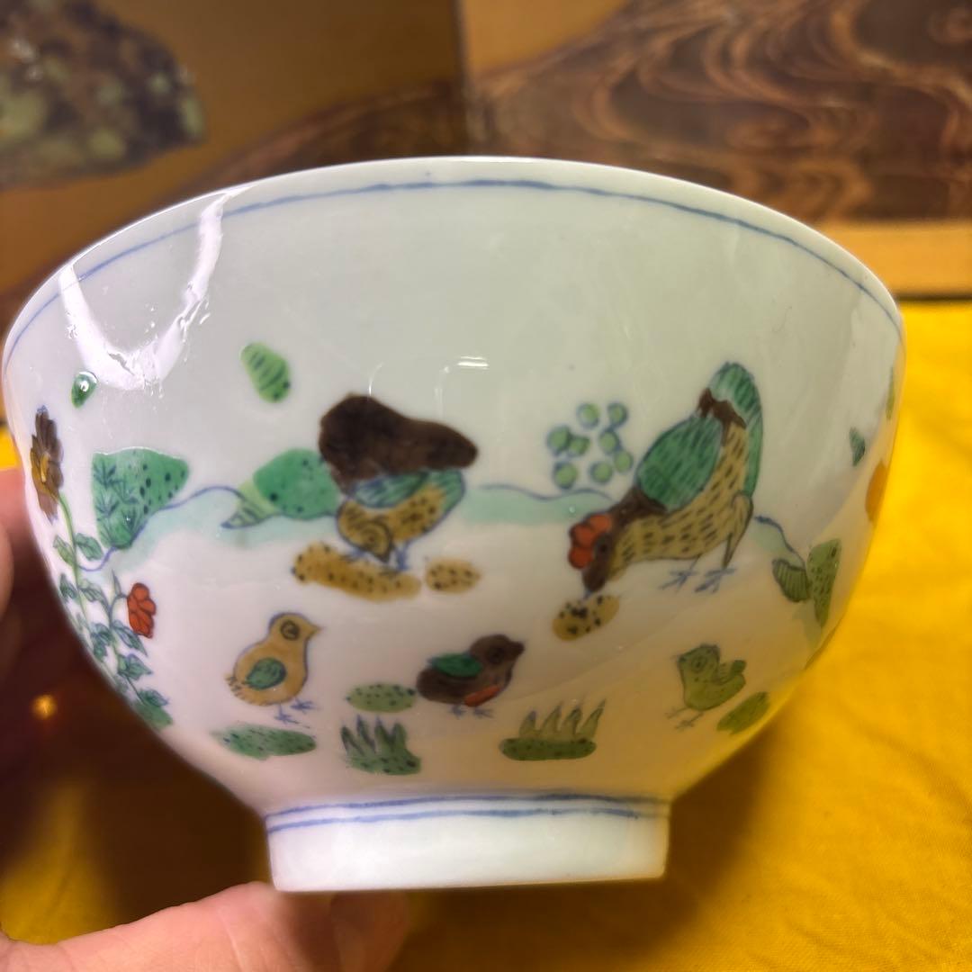 中国美術   大明成化年製    お椀　时代物　五彩　斗彩