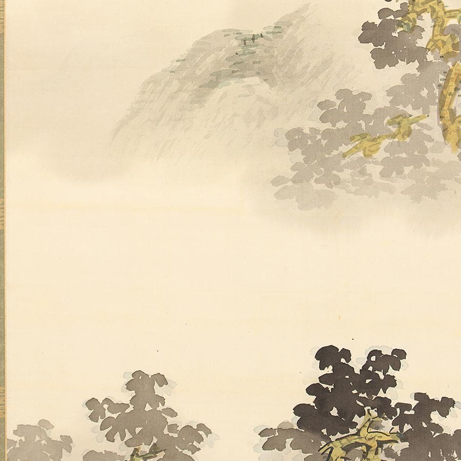 掛軸 小室翠雲 桐蔭避暑図 夏の山水風景人物図 掛軸 共箱 田崎草雲に学ぶ