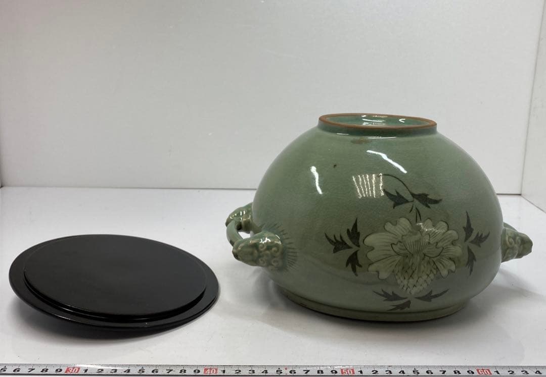 専用 柳海剛 取手付獅子耳 水指 高さ20㎝ 東ま5-1118①