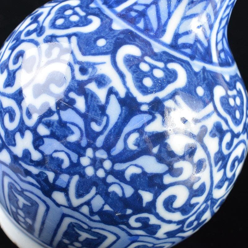 中国 景徳鎮製銘 成化銘 青花 花文瓶 小瓶 2点