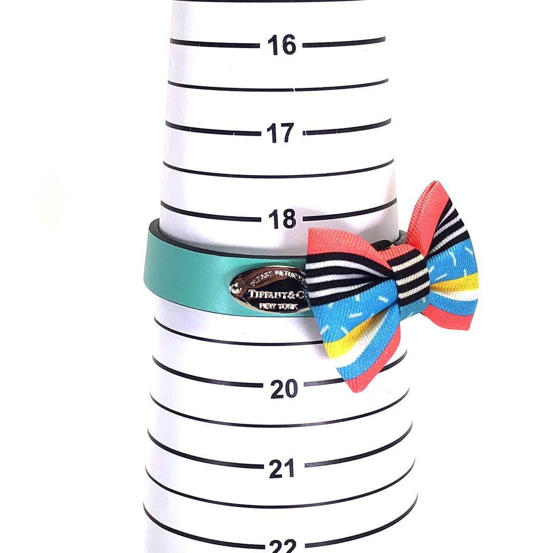 美品・箱付き】ティファニー／ペット用 アクセサリー レザー 首輪 リボン