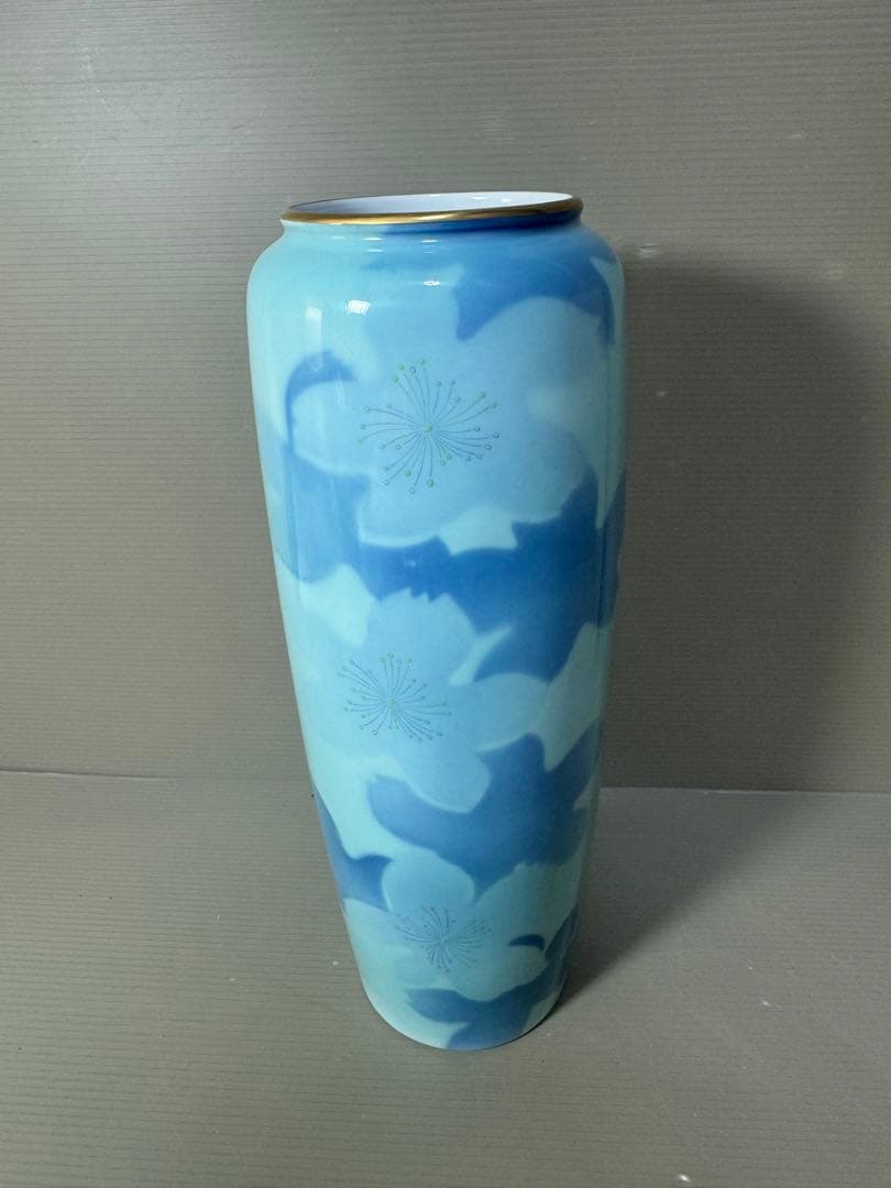 2349 深川製磁 色絵彩磁 金彩 花瓶