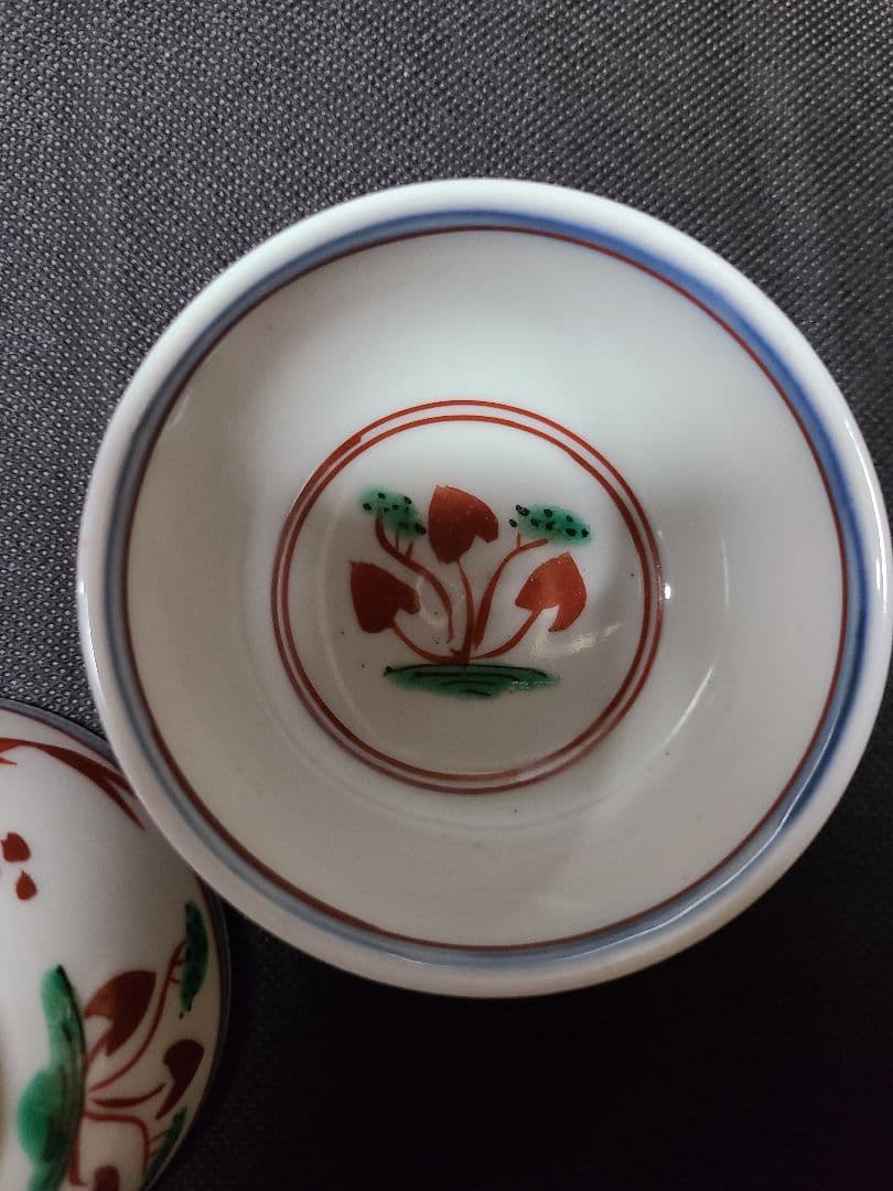 須田菁華造古赤絵魚藻文茶碗5客