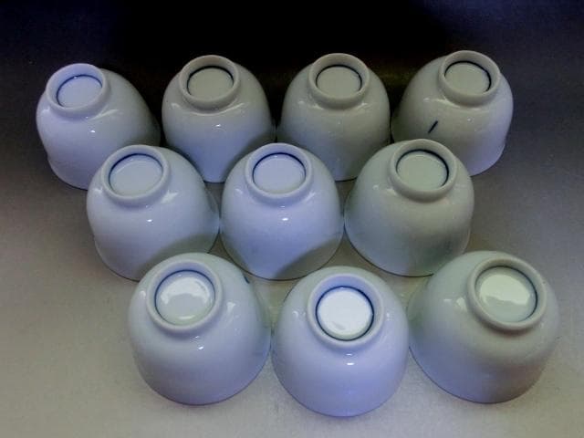 煎茶碗□10客 青絵 染付唐草紋 煎茶器 湯呑み 猪口 小