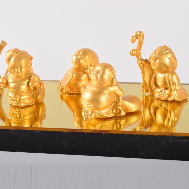 銅塗金　七福神　縁起物　置物　25体まとめて　ケース付　M　7306