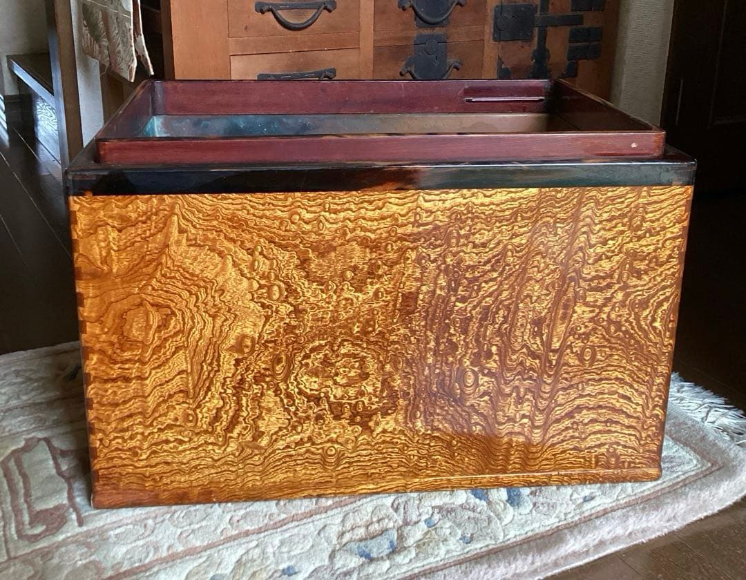 江戸火鉢 アンティーク 火鉢 時代物 欅 玉杢 黒柿 稀少杢