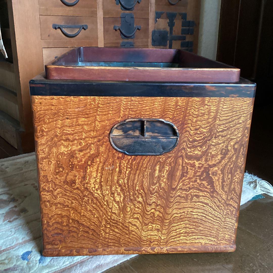 江戸火鉢 アンティーク 火鉢 時代物 欅 玉杢 黒柿 稀少杢