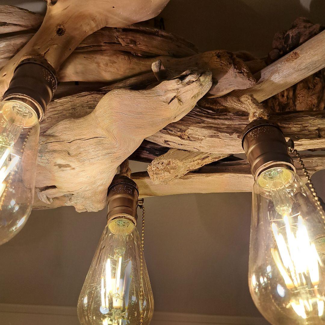 流木インテリア　ヴィンテージ　 エジソン球付　6〜15帖　洒落たペンダントライト