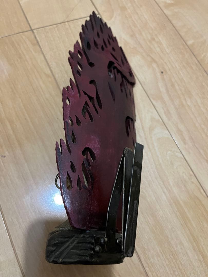 不動明王、炎、最高傑作品、木彫、前立のみ武具甲冑兜戦国時代侍サムライ