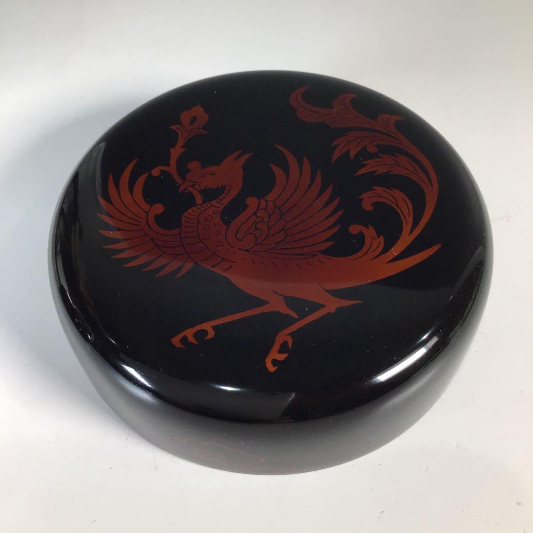 茶道具山中塗塗師前端雅峯作雲鳳凰蒔絵大棗共箱V8469