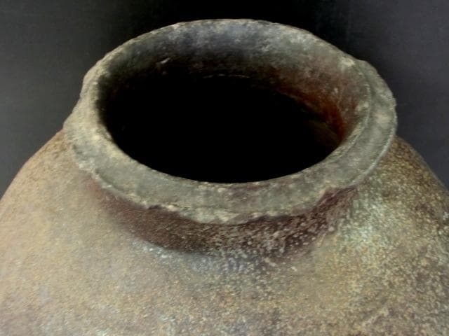 壷■古丹波焼き 大壷 甕 古い花瓶 大きい花生け 古美術 時代物■30.2cm