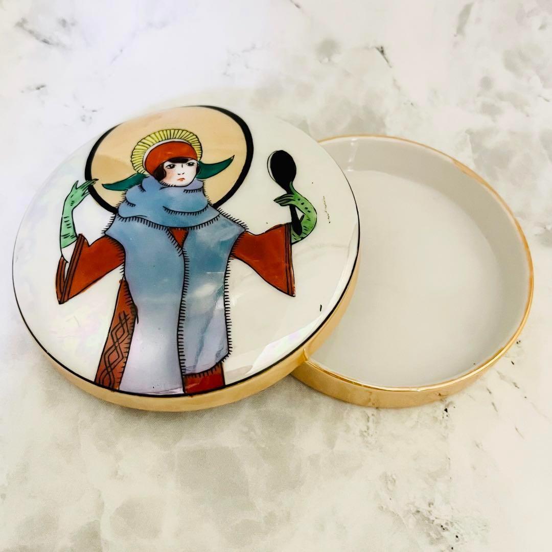 オールドノリタケ/デコレディ/パフケース】アールデコ/ラスター彩/パウダー