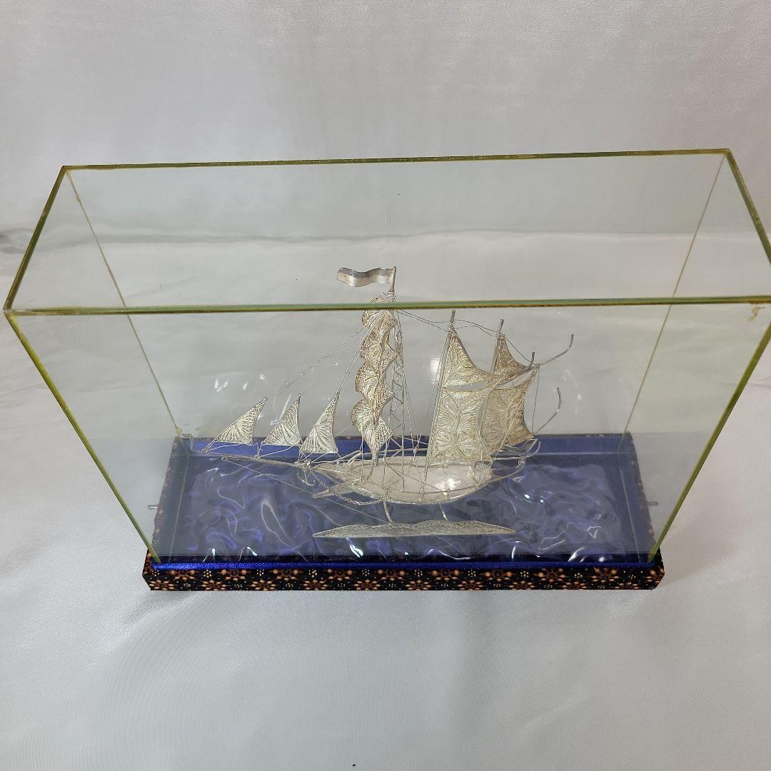 《伝統工芸品》銀線細工　帆船