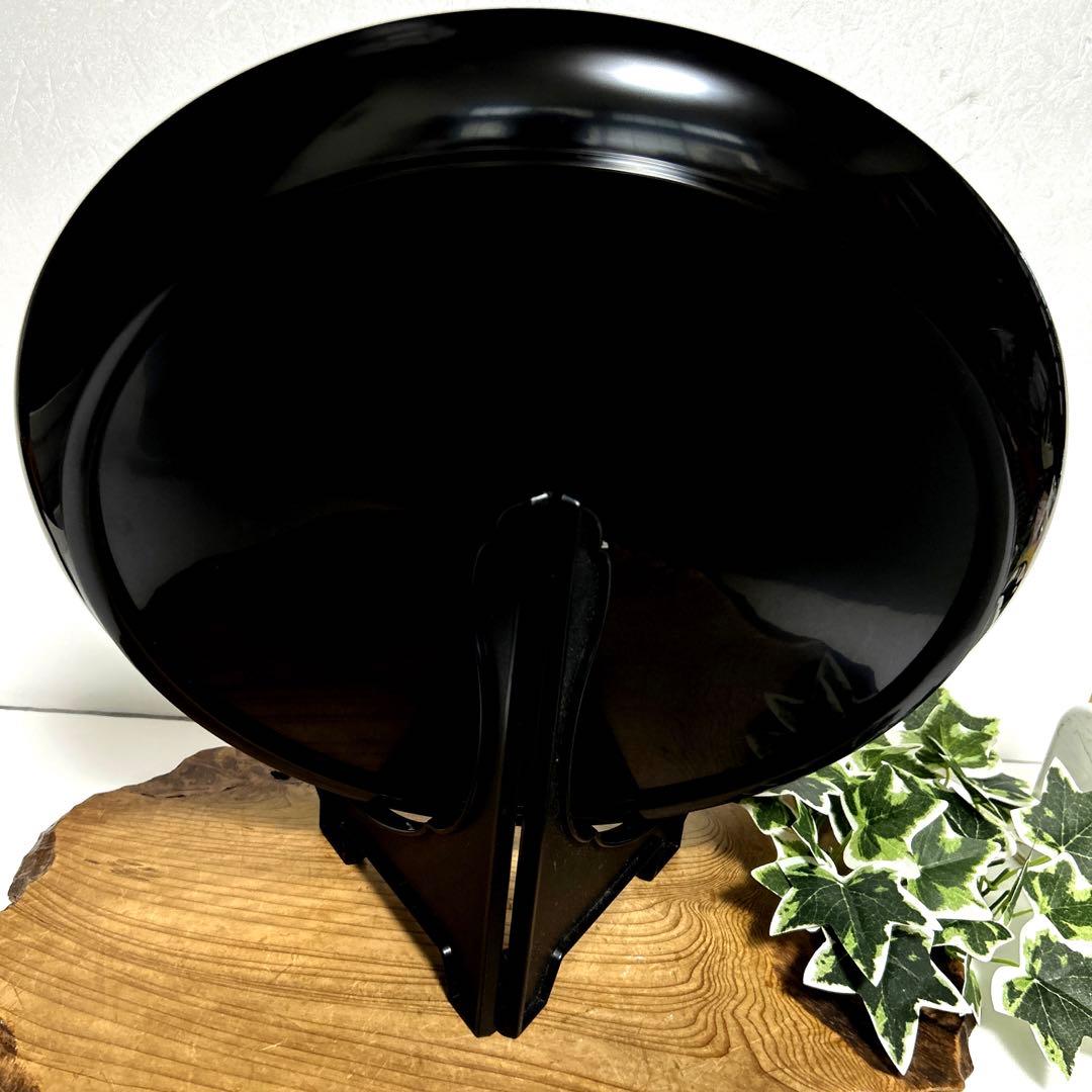 未使用　螺鈿　青貝嵌入　真塗　漆塗　八掛盆　乱盆　丸盆　茶道具　茶道　裏千家