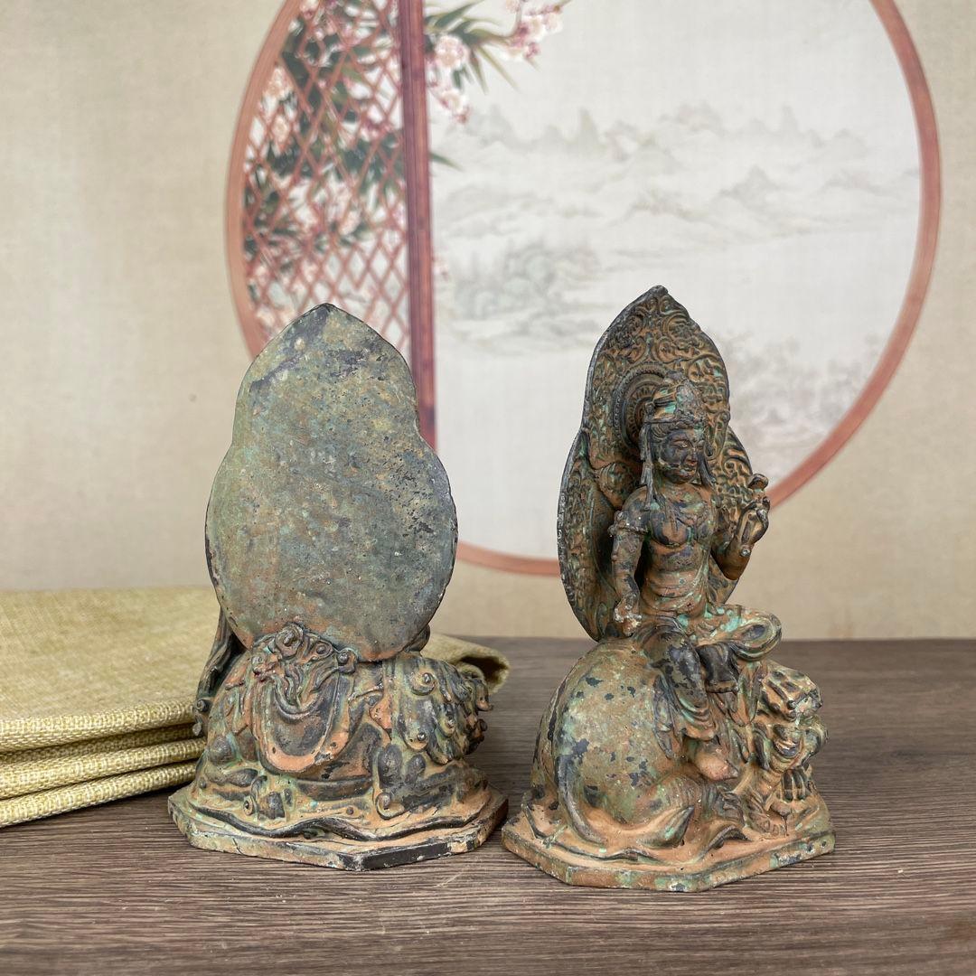 仏教美術 仏像 文殊普賢菩薩 仏堂奉納 仏像 招財 開運 風水 工芸品 置物