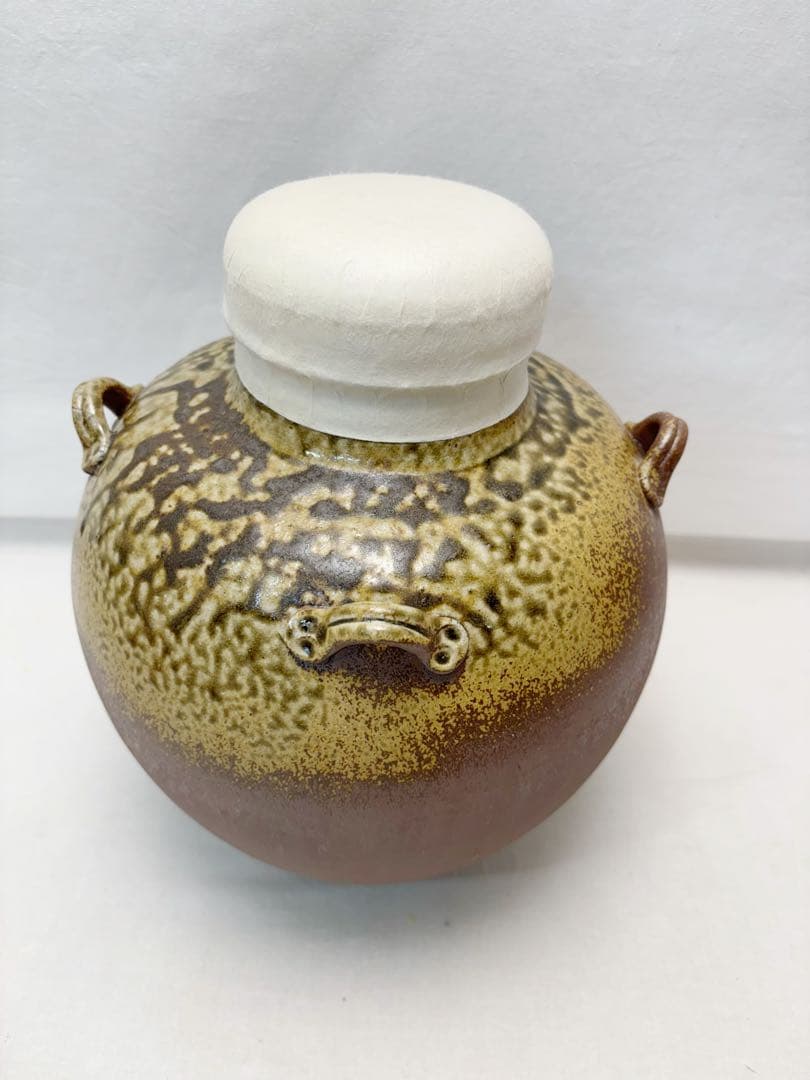 未使用 茶道具 杉原祥公作 丹波焼 飾壺 正絹 飾網紐付 四