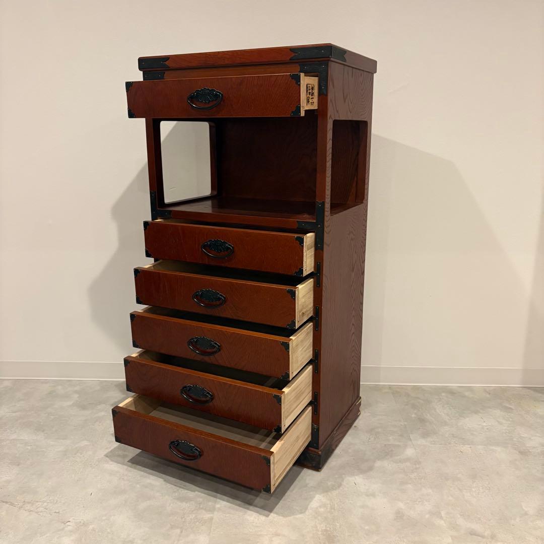 福島民芸 民芸家具 電話台 6段チェスト