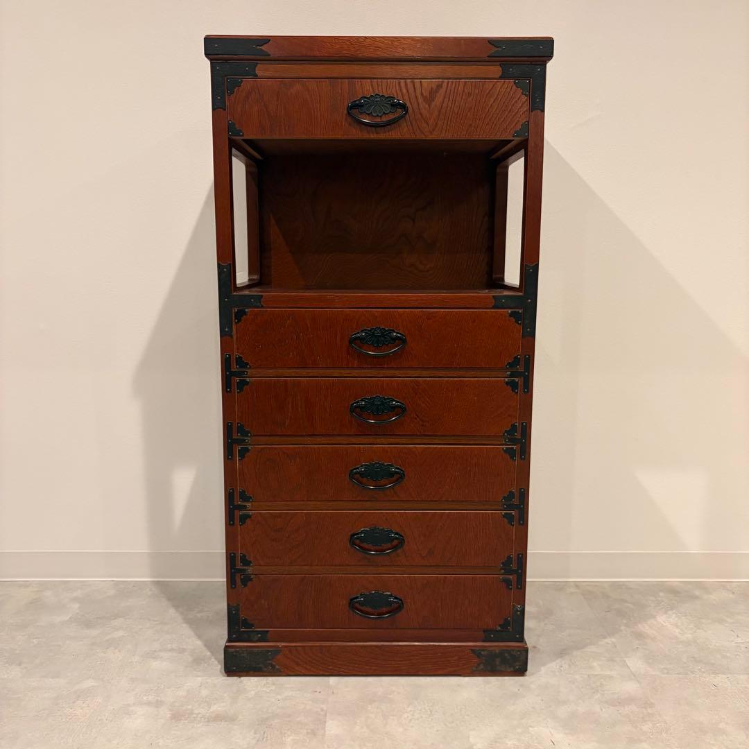 福島民芸 民芸家具 電話台 6段チェスト