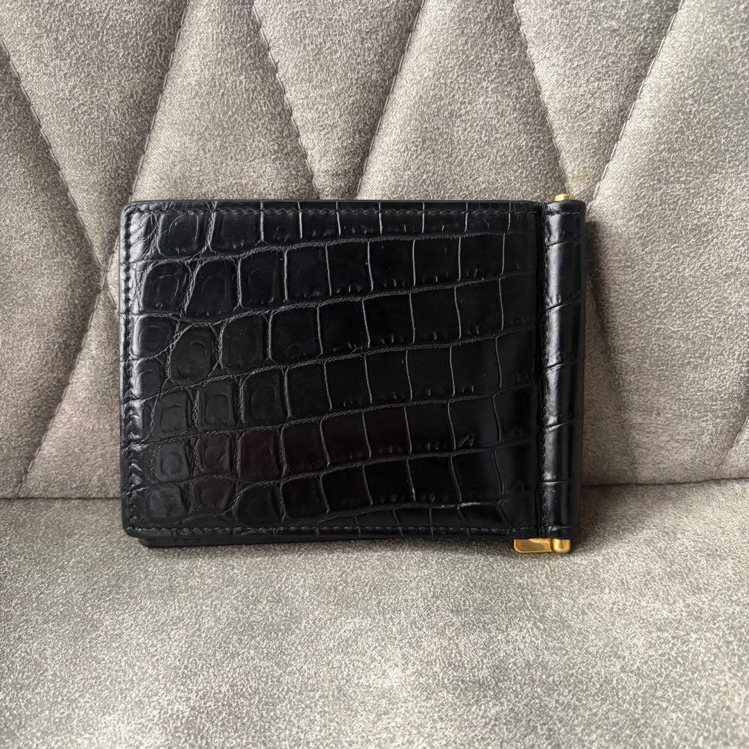 サンローラン YSL クロコダイル マネークリップ タイニー カサンドラ