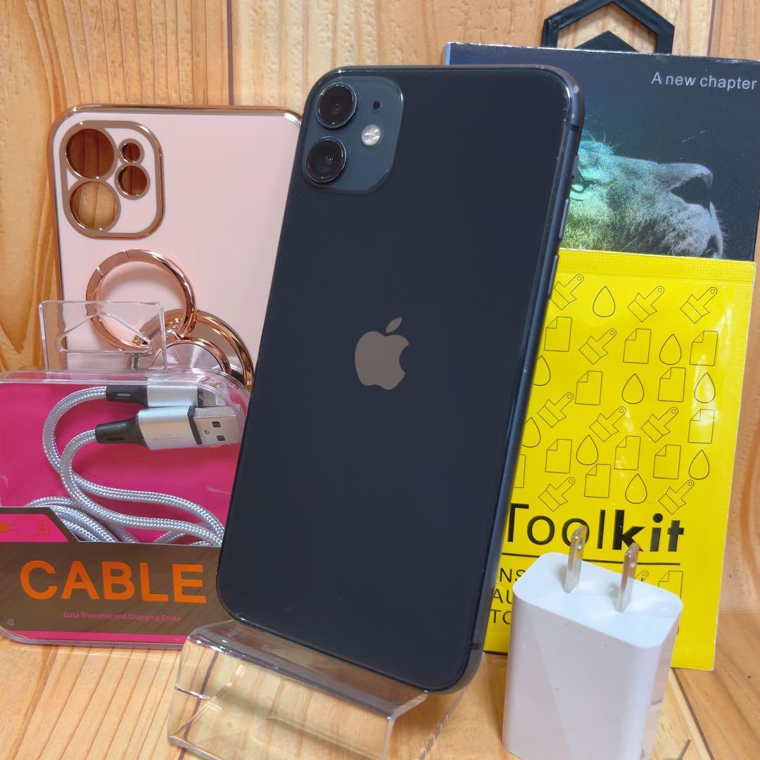 SIMフリー 本体 iPhone 11 64 GB 554 ブラック 電池交換済 iPhone11