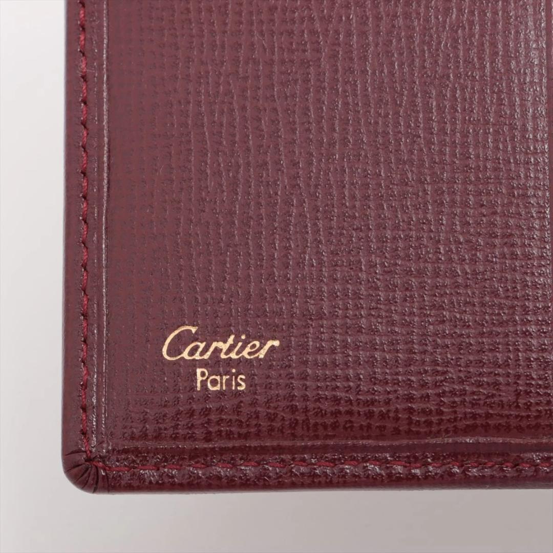 新品未使用 カルティエ Cartier ボルドー レザー 三つ折り がま口 財布