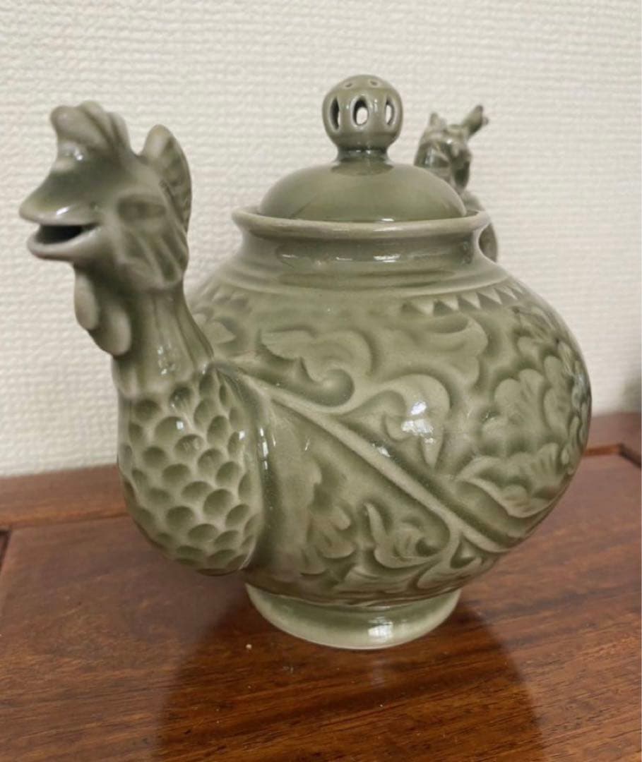 中国美術 龍泉窯 茶器 急須 煎茶道具 年代物 唐物 希少品 箱付